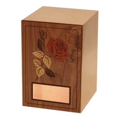 Rose Oak Wood Urn